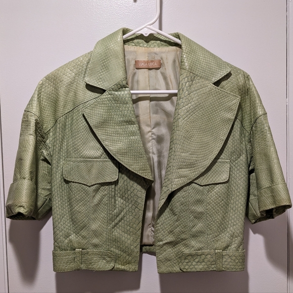 Luca Luca Snake Leather Cropped Jacket - Picture 1 of 5